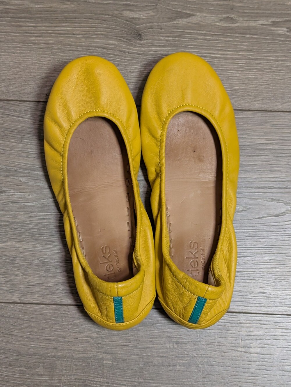 Tieks by Gavrieli Mustard Yellow Soft Full-grain Nappa Leather Ballet Flats•7💛
